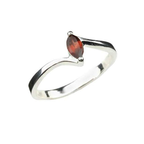 Solitaire Garnet Ring - SilverAndGold.com Silver And Gold