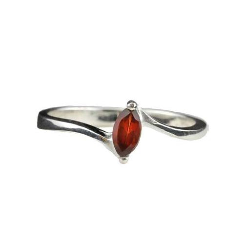 Solitaire Garnet Ring - SilverAndGold.com Silver And Gold