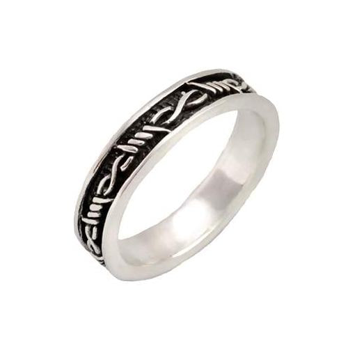 Silver Ring Ornate Knot Design