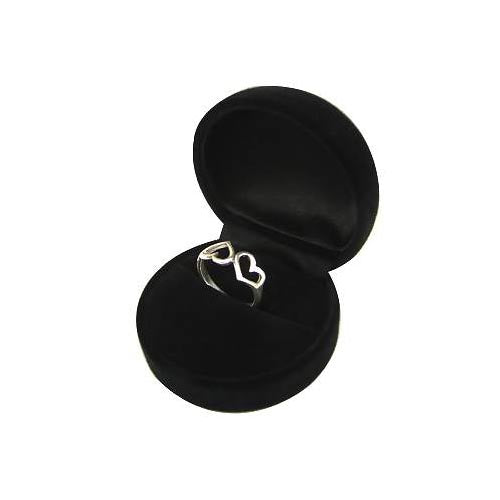 Silver Ring Opposite Hearts