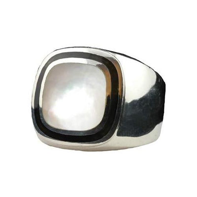 Solitaire Mother of Pearl Ring - SilverAndGold.com Silver And Gold