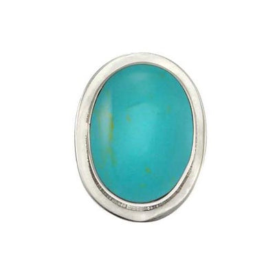 Turquoise and Sterling Silver Large Oval Ring - SilverAndGold.com Silver And Gold