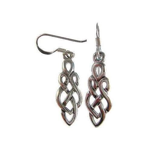 Ornate Knotted Dangle Sterling Silver Earrings | SilverAndGold