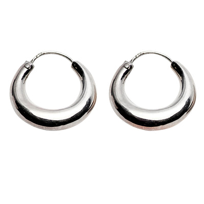 Sterling Silver Tubular Hoop Earrings | SilverAndGold