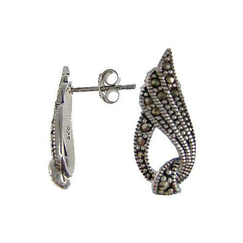 Marcasite Art Deco Sterling Silver Earrings | SilverAndGold