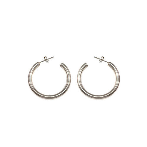 Sterling Silver Tubular Hoop Earrings | SilverAndGold