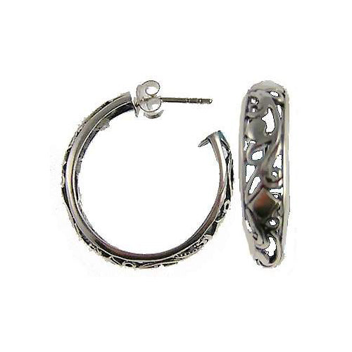 Silver Hoop Filigree Earrings | SilverAndGold
