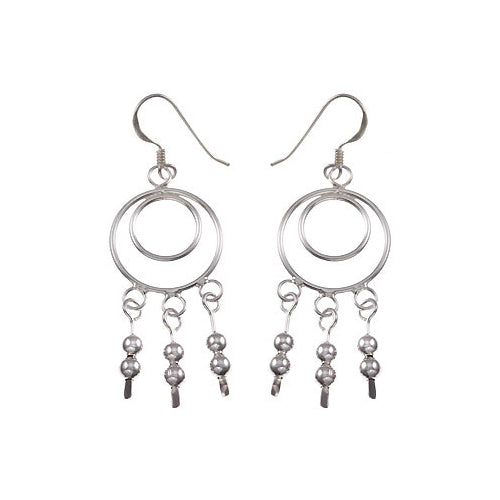 Sterling Silver Circular Chandelier Earrings | SilverAndGold