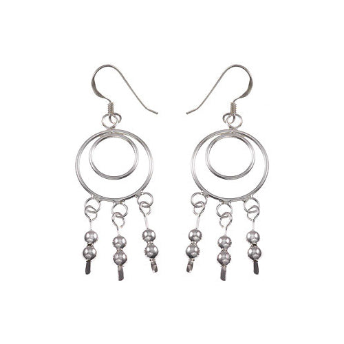 Sterling Silver Circular Chandelier Earrings | SilverAndGold