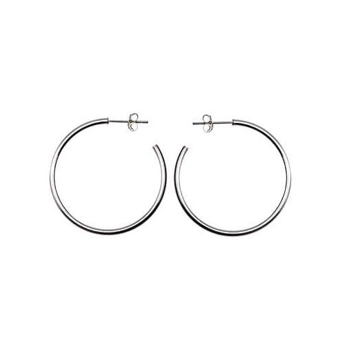 Sterling Silver Large Hoop Earrings | SilverAndGold