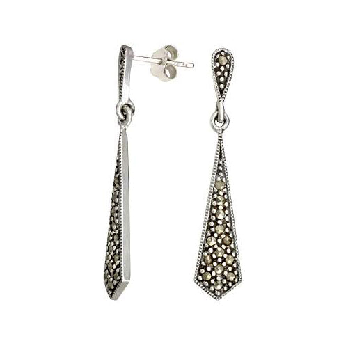 Marcasite & Sterling Silver Dangle Earrings | SilverAndGold