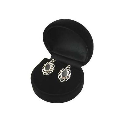 Victorian Black Onyx Filigree Silver Earrings | SilverAndGold