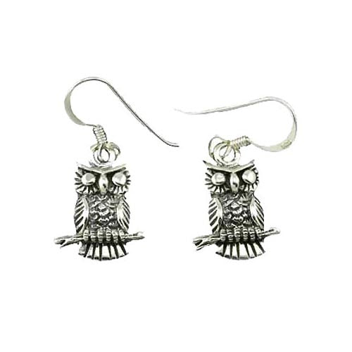 Sterling Silver Wise Owl Earrings | SilverAndGold