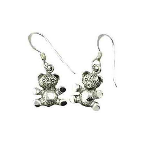 Sterling Silver Teddy Bear Earrings | SilverAndGold
