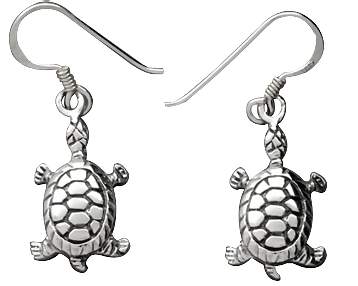 Sterling Silver Turtle or Tortoise Earrings | SilverAndGold