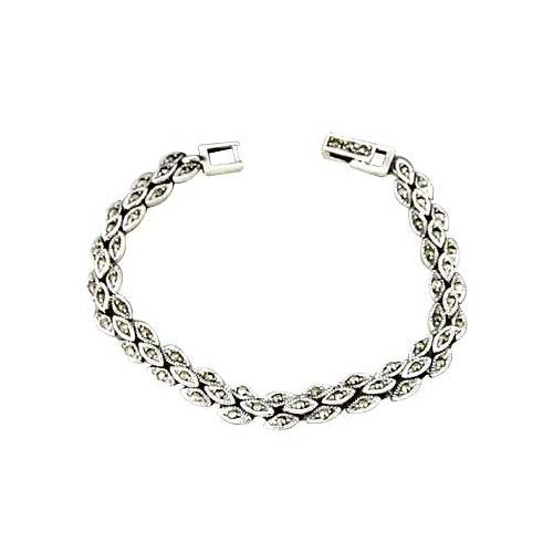 Marcasite Gemstone & Sterling Silver Bracelet - SilverAndGold.com Silver And Gold