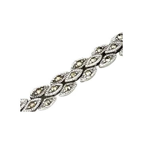 Marcasite Gemstone & Sterling Silver Bracelet - SilverAndGold.com Silver And Gold