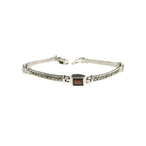 Garnet, Sterling Silver, and Marcasites - SilverAndGold.com Silver And Gold