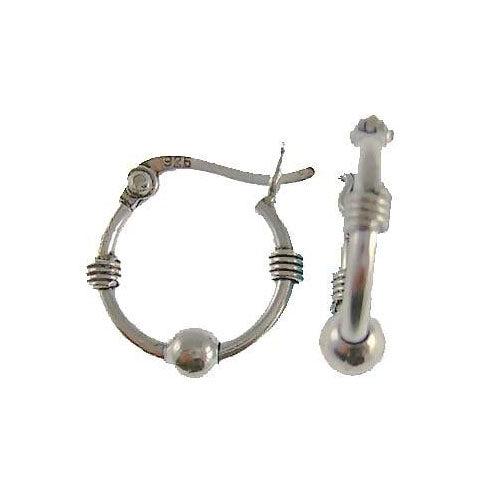 Sterling Silver Beaded Circle Post Earrings | SilverAndGold