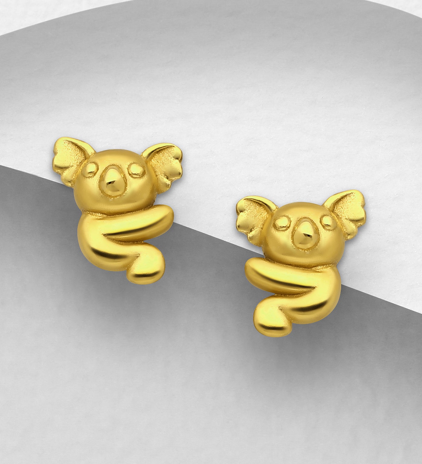 Koala Gold Stud Earrings