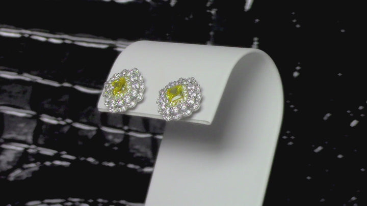Yellow Diamond Simulant Silver Earrings