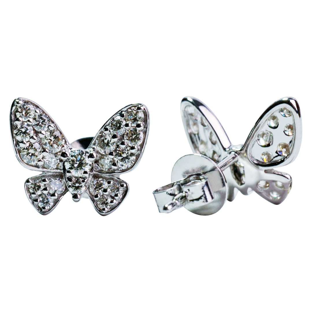 18K Diamond Butterfly Earrings
