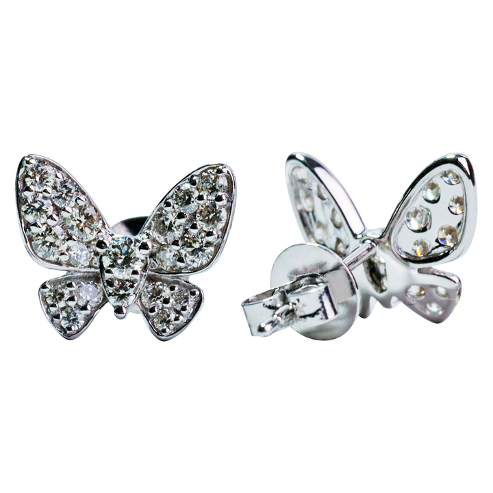 18K Diamond Butterfly Earrings