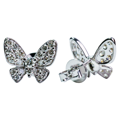 18K Diamond Butterfly Earrings