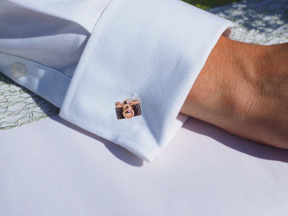 Camera Rose Gold Over Sterling Cufflinks | SilverAndGold