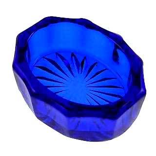 Cobalt Blue Oval Hand Pressed Glass Ring Holder
