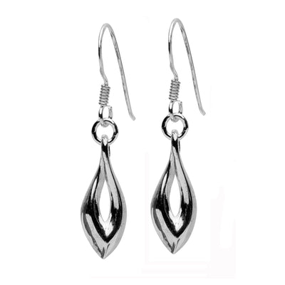 Sterling Silver Teardrop Twist Earrings | SilverAndGold
