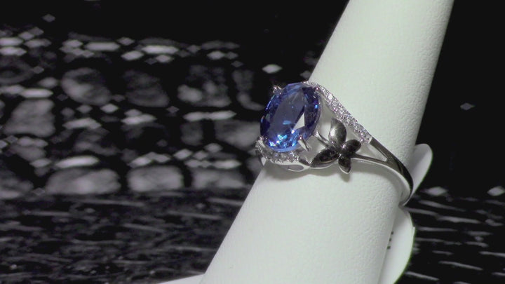 Sapphire Simulant Silver Ring