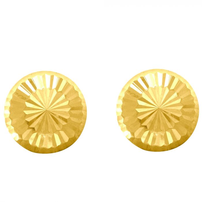 14K Gold Diamond Cut Burst Earring