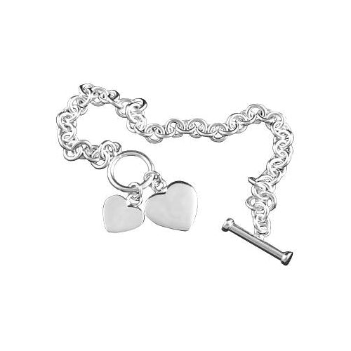 Large Sterling Open Heart Bracelet - SilverAndGold.com Silver And Gold