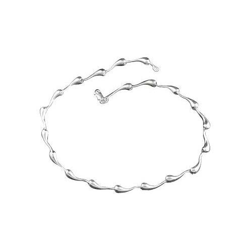 Large Teardrop Shape Style Necklace - SilverAndGold.com Silver And Gold