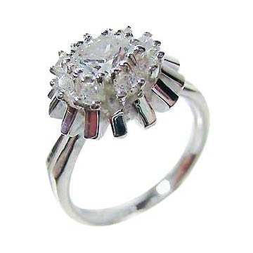Silver & Diamond Simulant Ring