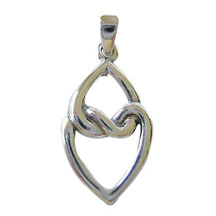 Silver Intertwined Two Heart Pendant