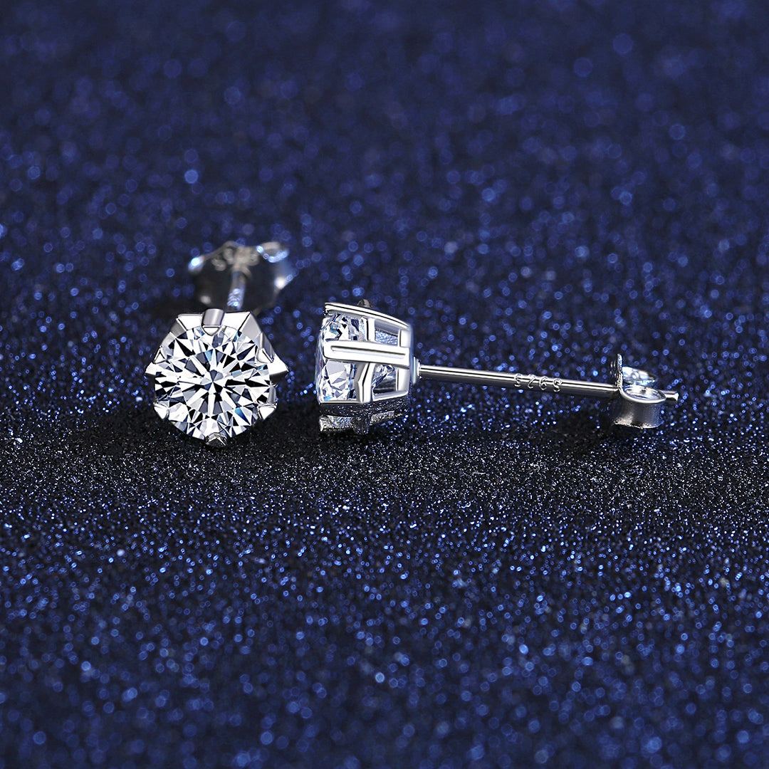1.9 TCW Moissanite Silver Earrings