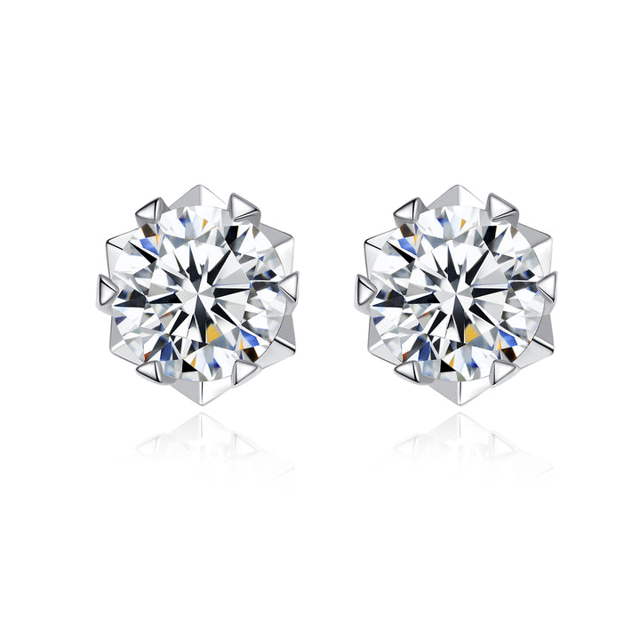 1.9 TCW Moissanite Silver Earrings