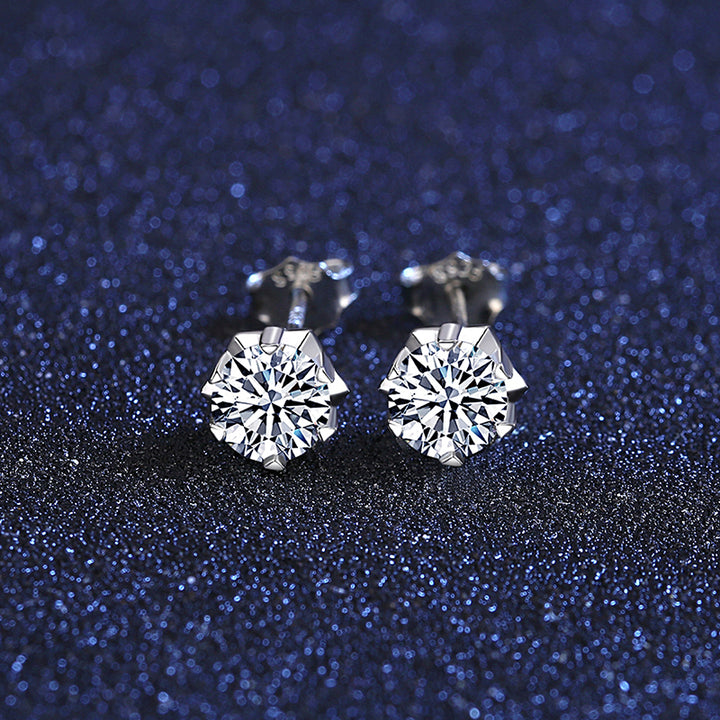 1.9 TCW Moissanite Silver Earrings