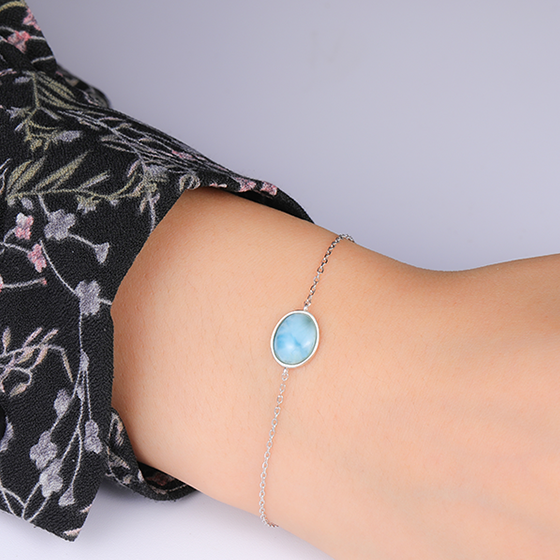 Larimar Silver Bracelet