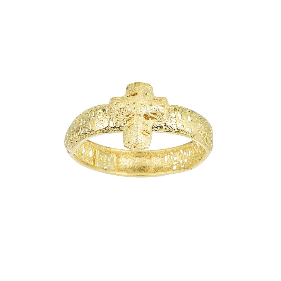 14K Yellow Gold Cross Ring