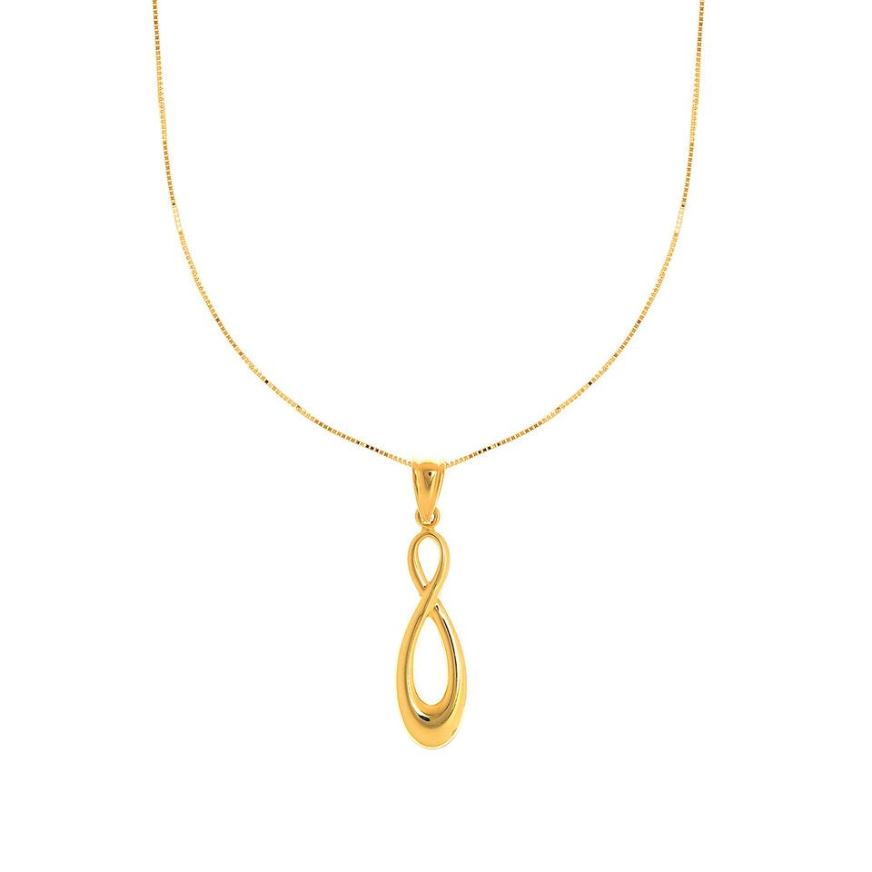 14K Gold Infinity Dangle Necklace