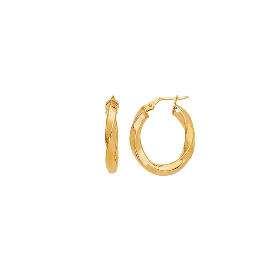 14K Yellow Gold Twisted Hoop Earrings | SilverAndGold – SilverAndGold.com