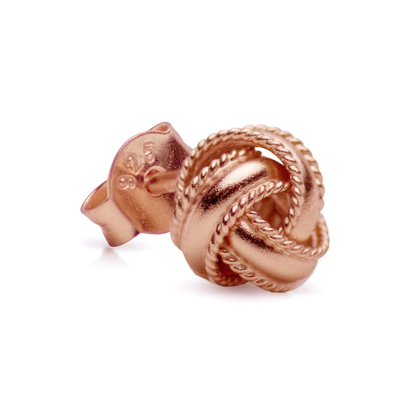 14K Rose Gold Love Knot Earrings | SilverAndGold