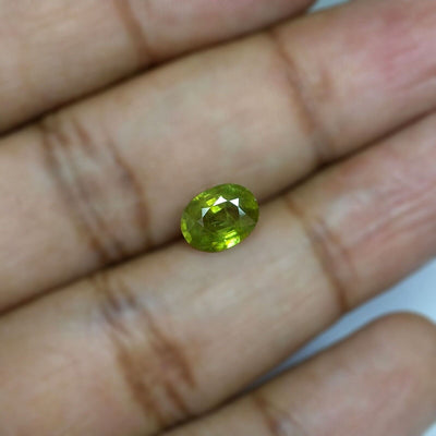 Titanite Natural Sphene Green Oval 2.14 Carat Loose Gemstone