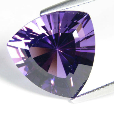 9.87 Carat Purple Amethyst Trillion Cut Gemstone