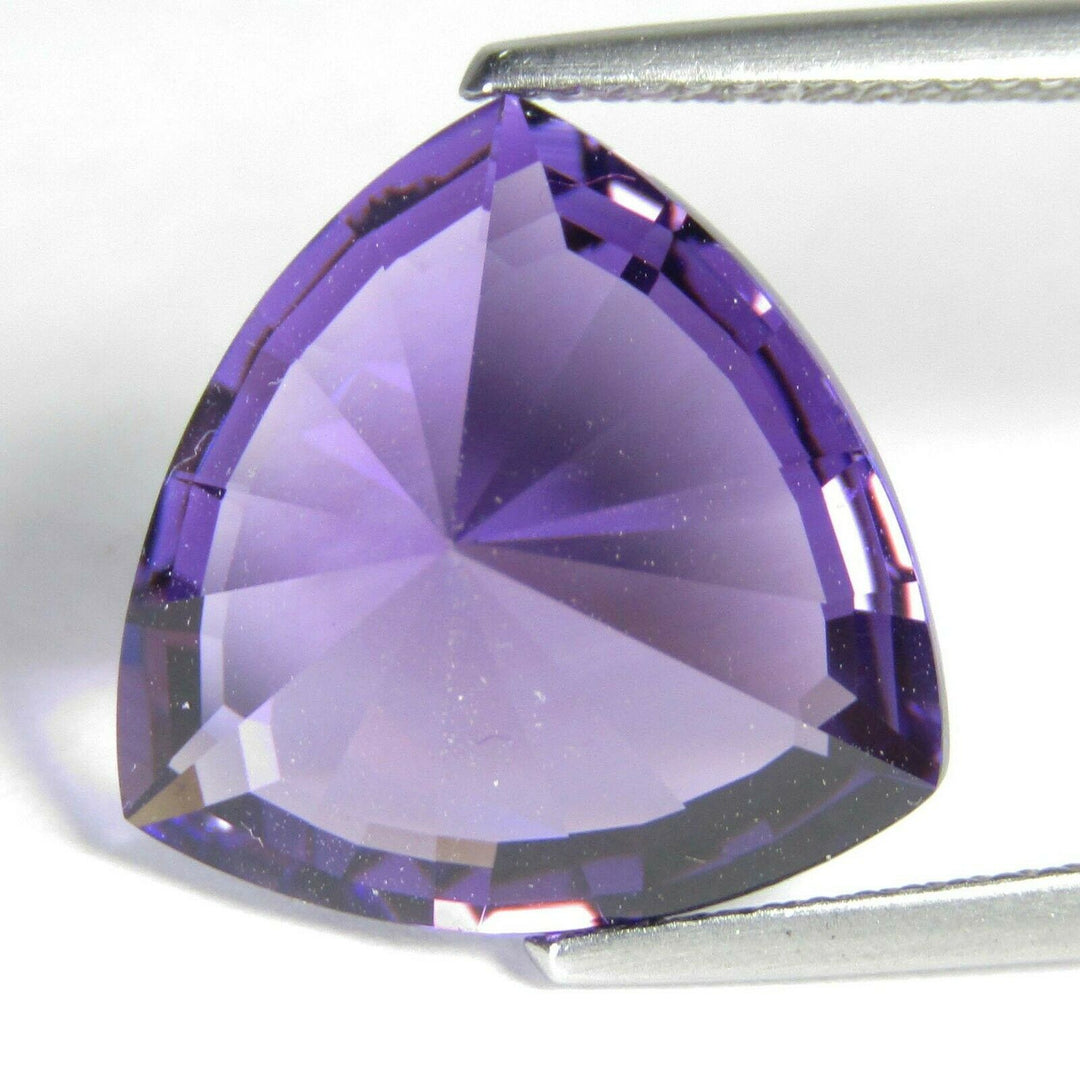 9.87 Carat Purple Amethyst Trillion Cut Gemstone