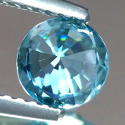 Blue Zircon 1.30 Carat 6.1 mm Round Gemstone