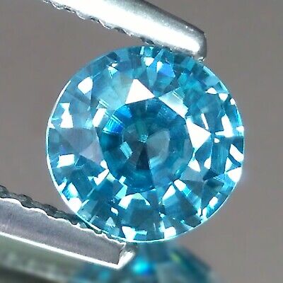 Blue Zircon 1.30 Carat 6.1 mm Round Gemstone